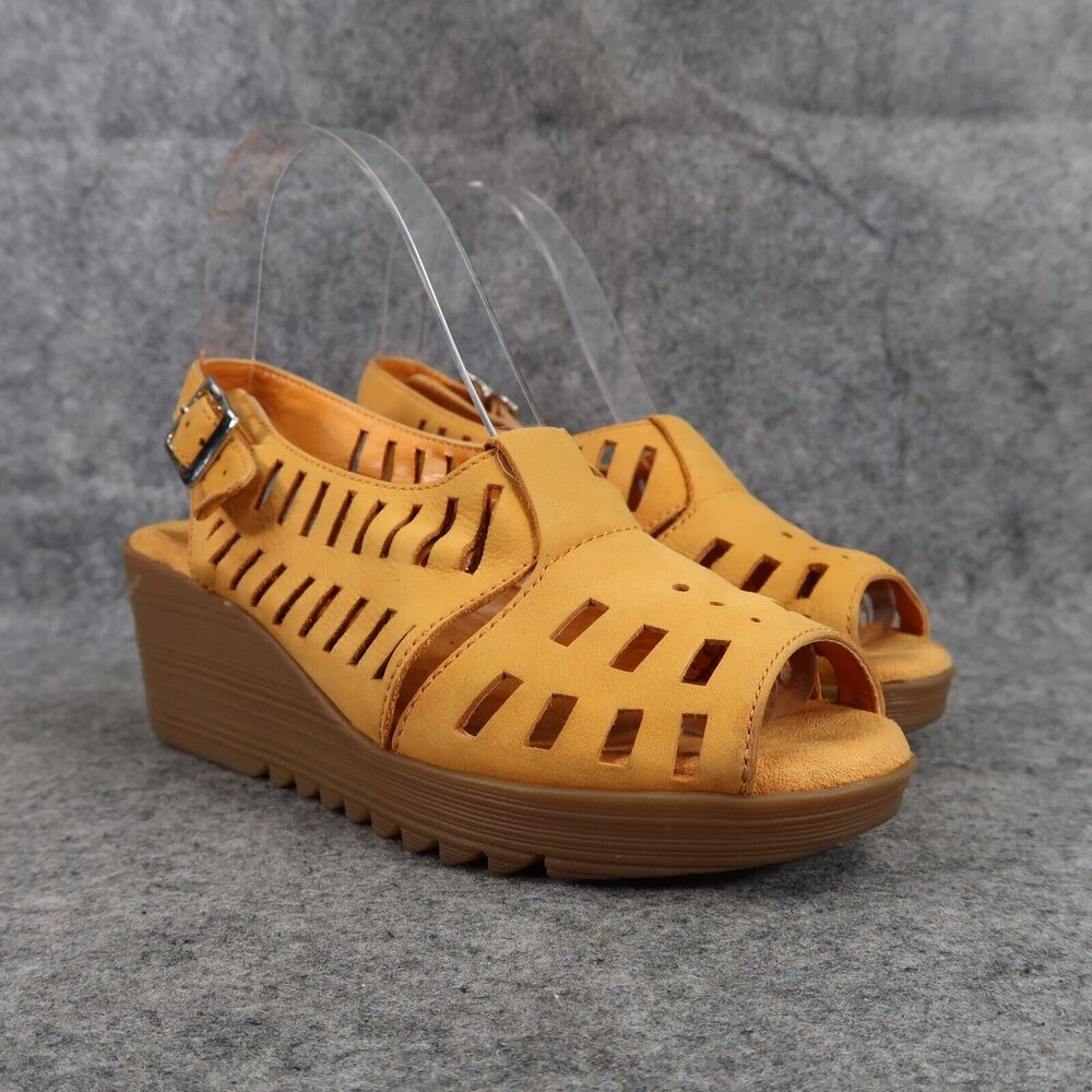Aerosoles Shoes Womens 6 Sandals Wedge Platform Leather Peep Toe Fashion Comfort